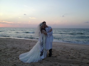 Mira and Akiva on the beach